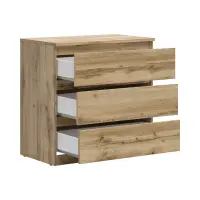 Cómoda Tetrix 75 cm con 3 cajones roble wotan
