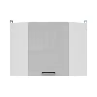 Armario de cocina superior Junona Line 60 cm de rincón izquierda/derecha gris claro brillo