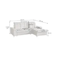 Sofá rinconera derecho Ariado convertible con arcón de terciopelo beige