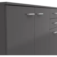 Cómoda Noeda 106 cm con 3 puertas y 2 cajones grafito