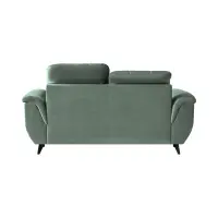 Sofá de dos plazas Doria con arcón de terciopelo verde
