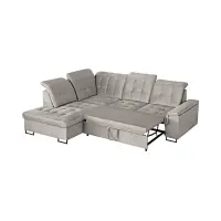 Sofá rinconera izquierdo Aragon extensible con reposacabezas y asiento ajustable beige