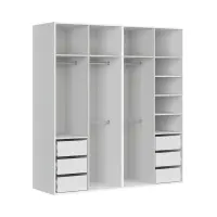 Armario modular Flex 200 cm con puertas y espejo blanco brillo
