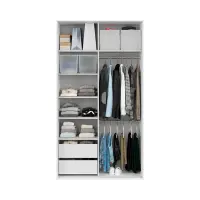 Armario de puertas correderas Flex 120 cm con espejo blanco brillo