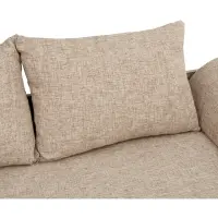 Cama extensible Malcolm 80-160x200 roble canyon monument con contenedor colchón y cojines beige