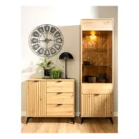 Vitrina alta Lamea 60 cm con puertas roble artisan