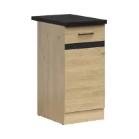 Mueble bajo de cocina Junona Line 40 cm derecho roble bernstein con encimera