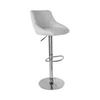 Taburete tapizado Tomi giratorio y regulable blanco