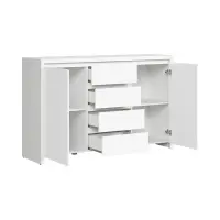 Cómoda Kaspian 144 cm con 2 puertas y 4 cajones blanca