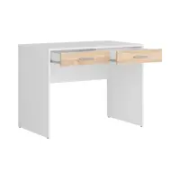 Escritorio Nepo Plus 100 cm con 2 cajones blanco/roble sonoma