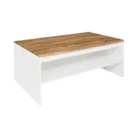 Mesa de centro Holten 110x65 con estante roble wotan/blanco