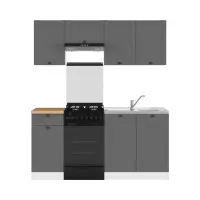 Conjunto de cocina Junona Line 170 cm grafito con encimera