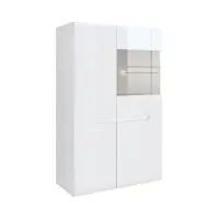 Vitrina Azteca Trio 90 cm con 2 puertas blanco brillo