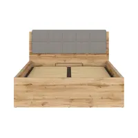 Cama Tetrix 140x200 con somier y contenedor roble wotan