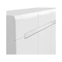 Cómoda Azteca Trio 150 cm con 3 puertas y 3 cajones blanco brillo