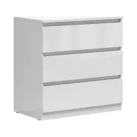 Cómoda Tetrix 75 cm con 3 cajones blanco brillo