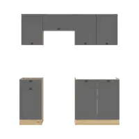 Conjunto de cocina Junona Line 180 cm grafito sin encimera