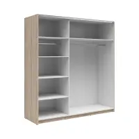 Armario de puertas correderas Tetrix 183 cm roble sonoma/blanco brillo