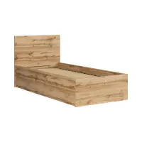 Cama Tetrix 90x200 con somier y contenedor roble wotan