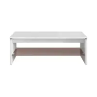 Mesa de centro Azteca Trio 110x65 con estante de vidrio roble canterbury/blanco