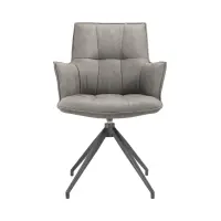 Silla tapizada Osaka giratoria ecopiel gris
