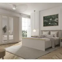 Кровать Anga A 160x200 кашемир/дуб маувелла