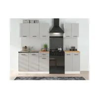 Conjunto de cocina Junona Line A 180 cm gris claro brillo sin encimera