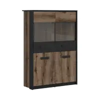 Vitrina Kassel 100 cm con 4 puertas roble monastery