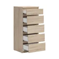 Cómoda Tetrix 50 cm con 5 cajones roble sonoma