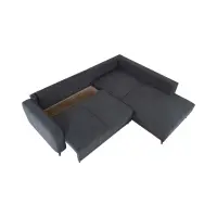 Sofá rinconera universal Martinez convertible con arcón de pana gris oscuro