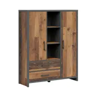 Estantería Weston 120 cm con 2 puertas 2 cajones y 3 estantes pino old style