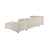 Угловой диван левосторонний Saragossa раскладной шенилловый бежевый