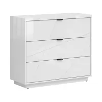 Cómoda Forn 106 cm con 3 cajones blanco brillo