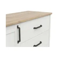 Cómoda Loksa 120 cm con puertas y 4 cajones pino blanco andersen/roble grandson