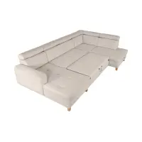 Sofá rinconera derecha Saragossa convertible chenilla beige