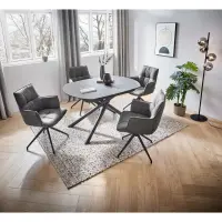 Mesa extensible Binz 130-190x100 negro/antracita