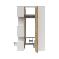 Armario de esquina derecho Homeland 136 cm vestidor con 2 puertas y 3 cajones blanco/roble artisan