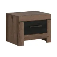 Mesita de noche Balin 57 cm con cajón roble monastery/roble negro