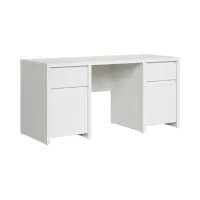 Escritorio Kaspian 160 cm con 2 puertas y cajones blanco
