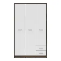 Armario de tres puertas Nepo Plus 118 cm con cajones roble noble/blanco