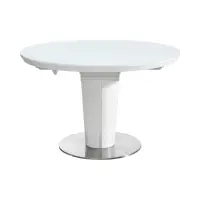 Стіл Herkules 120-160x76 білий/нержавіюча сталь