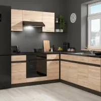 Zestaw kuchenny narożny Junona Line 200x220 lewy dąb sonoma bez blatu