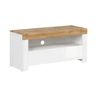 Mueble RTV Holten 106 cm con cajón y estante blanco brillo