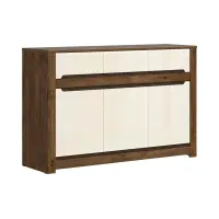 Cómoda Ruso 149 cm con 3 puertas y 3 cajones roble april/brillo perlado