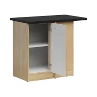 Armario de cocina inferior de esquina Junona Line derecho roble bernstein con encimera para rincón de 100x60 cm