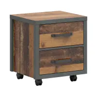 Cajonera Weston 46 cm con 2 cajones pino old style