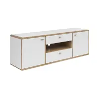 Szafka RTV Ronda 178 cm z 2 drzwiami i 2 szufladami biała