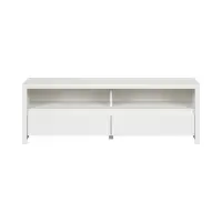Mueble RTV Kaspian 143 cz con 2 cajones y un estante blanco