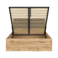 Cama Tetrix 140x200 con somier y contenedor roble wotan