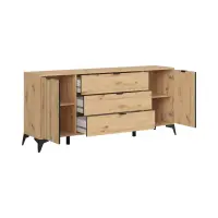 Cómoda Lamea 180 cm con 2 puertas y 3 cajones roble artisan